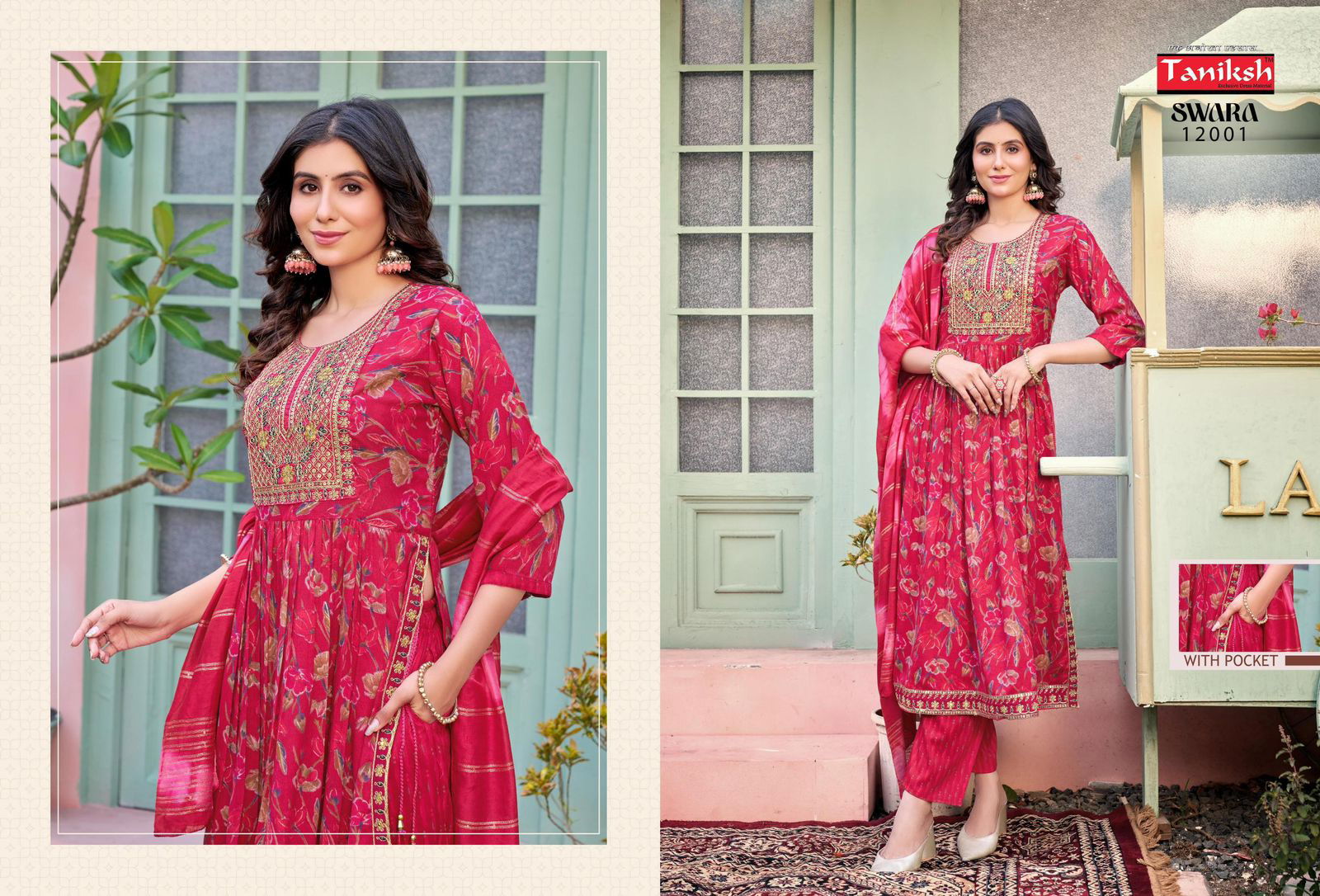 Swara Vol 12 By Taniksh Rayon Embroidery Kurti With Bottom Dupatta Wholesale Price In Surat
